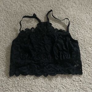 Abercrombie & Fitch Black Lace Square Bralette